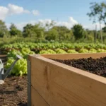 Quel bois pour un carré potager : planche de douglas au jardin