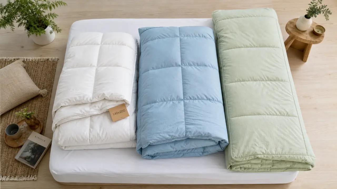 Taille de couette pour lit 90x190 : 140x200 et 200x200