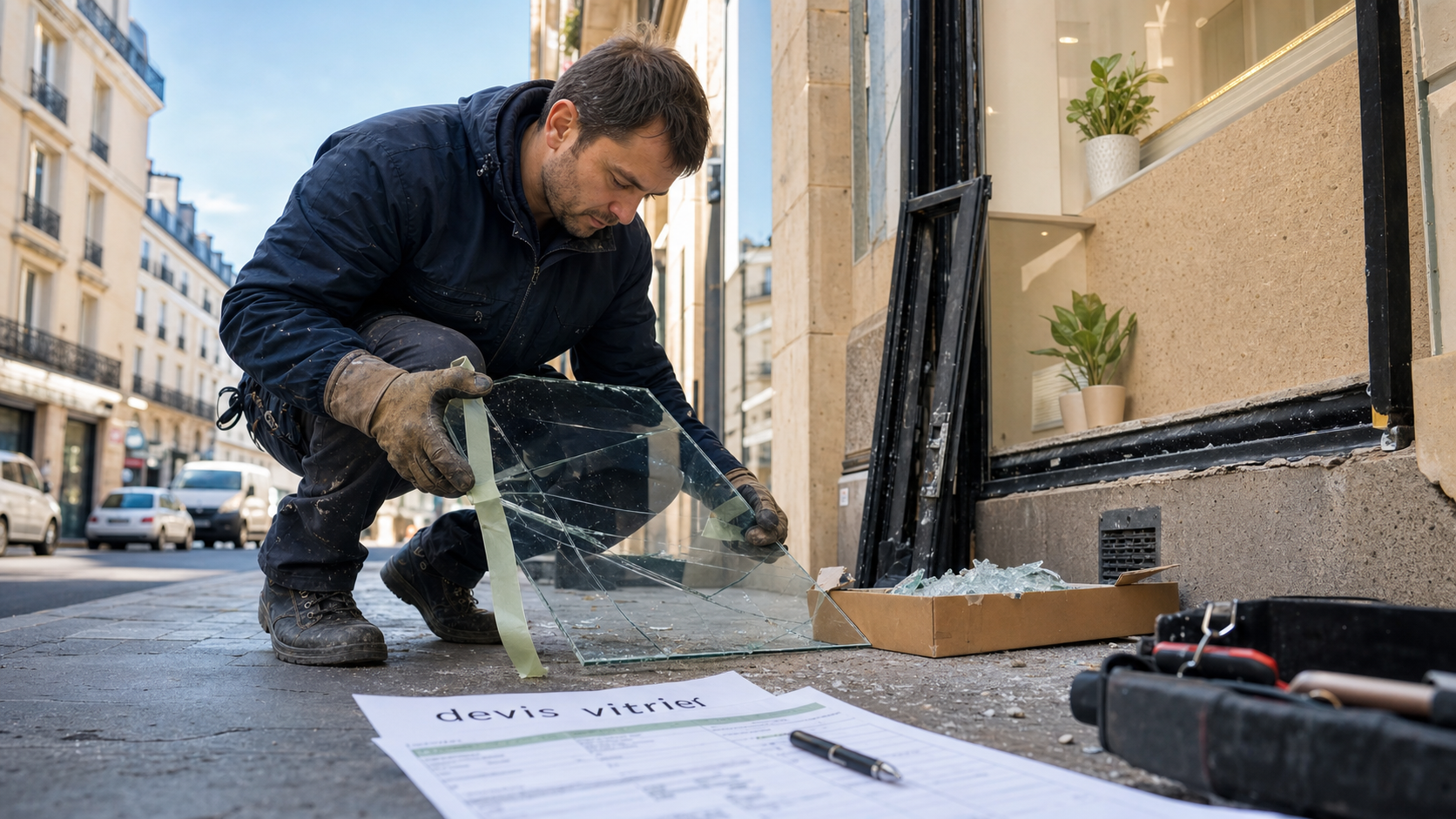 Vitrier Paris pas cher artisan avec devis vitrier transparent à Paris