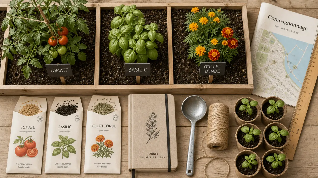 Association de plantes au potager : tomates, haricots et courges, compagnonnage au potager.