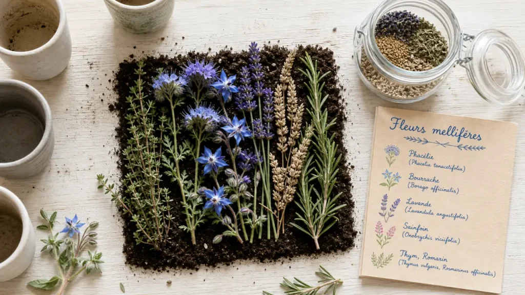 Quelles plantes mellifères choisir ? Fleurs utiles, saisons et formes accessibles