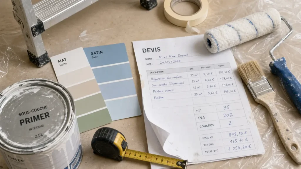 Prix de la peinture au m² : murs, plafonds et supports abîmés, les vrais écarts de devis