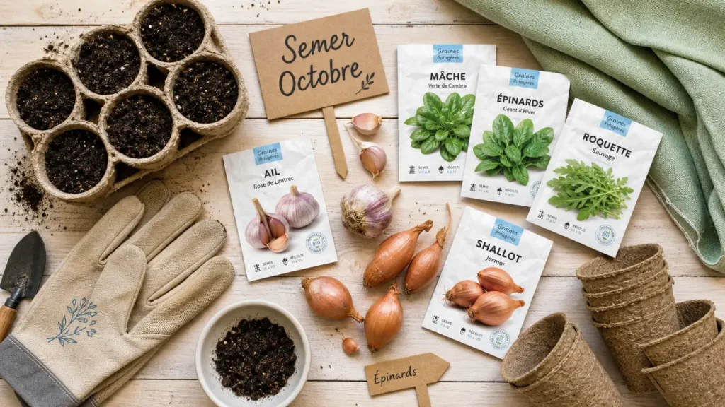 Octobre au potager : planter l’ail, semer la mâche et préparer les récoltes de printemps