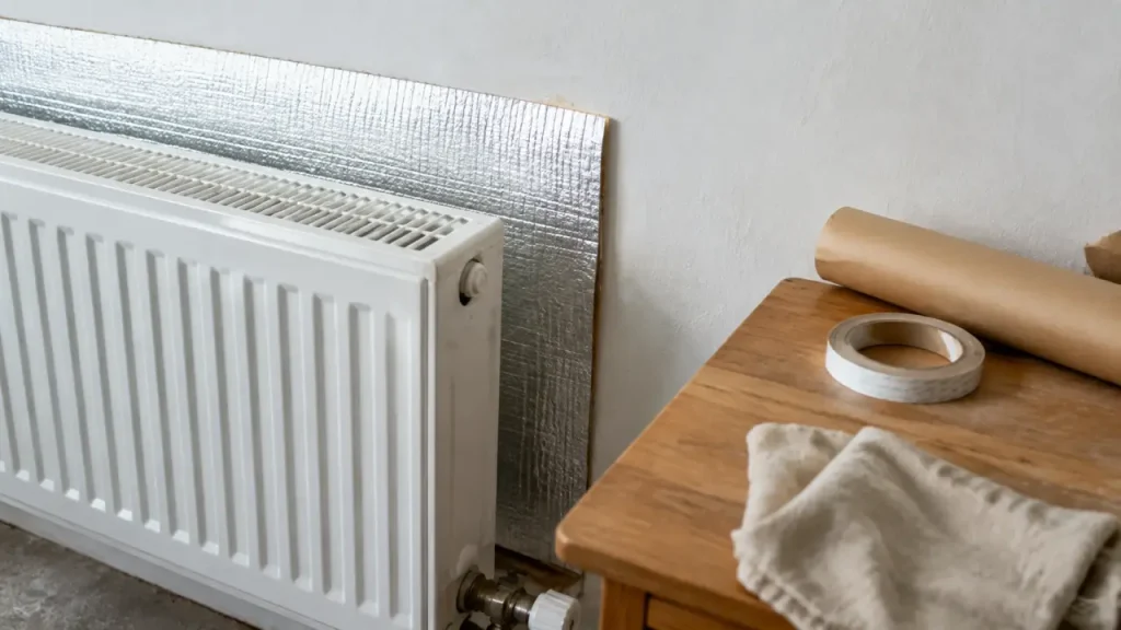 Aluminium derrière un radiateur : jusqu’à 90 % de chaleur réfléchie, mais pas dans tous les cas