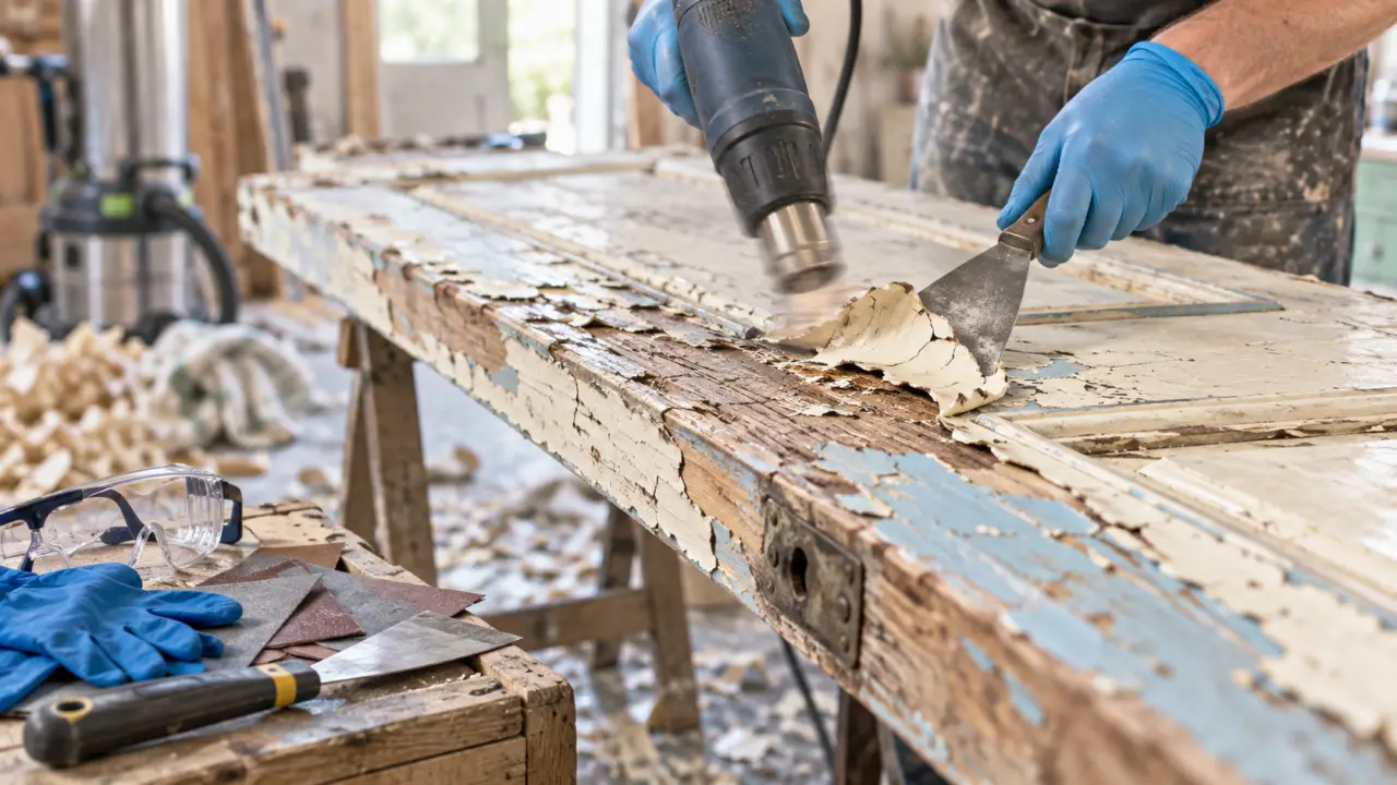 Decapeur bois décapage du bois sans brûler la fibre, peinture cloquée