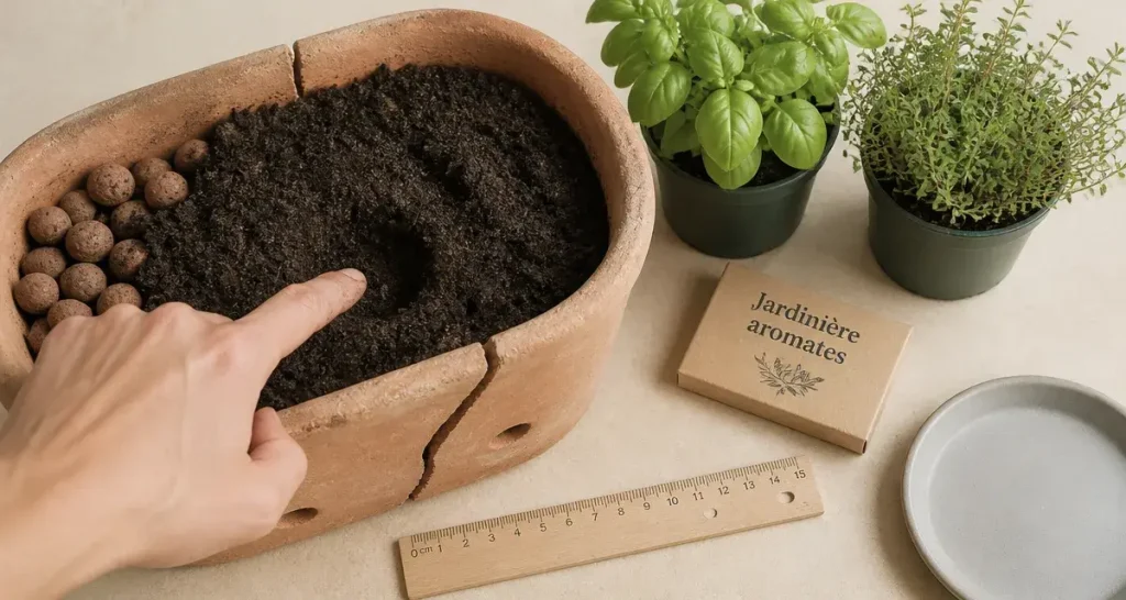 Jardinière d&rsquo;aromates : 20 cm de profondeur et les associations qui fonctionnent vraiment