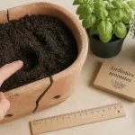 Jardinières plantes aromatiques en terre cuite : basilic et thym, profondeur 20 cm