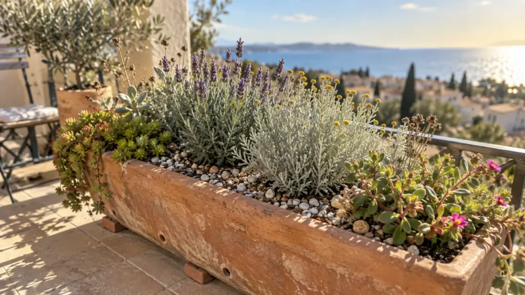 Plantes plein soleil sans arrosage sur un balcon : le petit pot qui les assoiffe