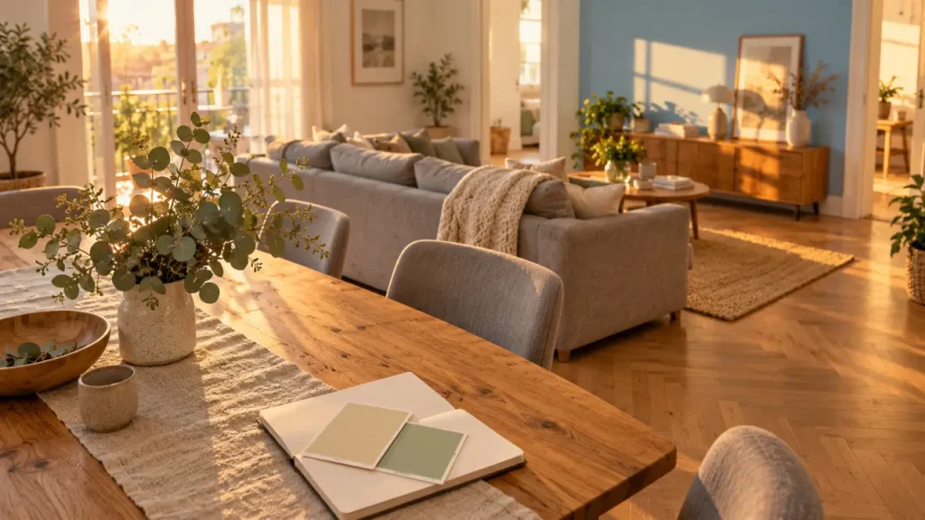 Quelle couleur pour salle à manger et salon ? 5 palettes et des murs bien répartis