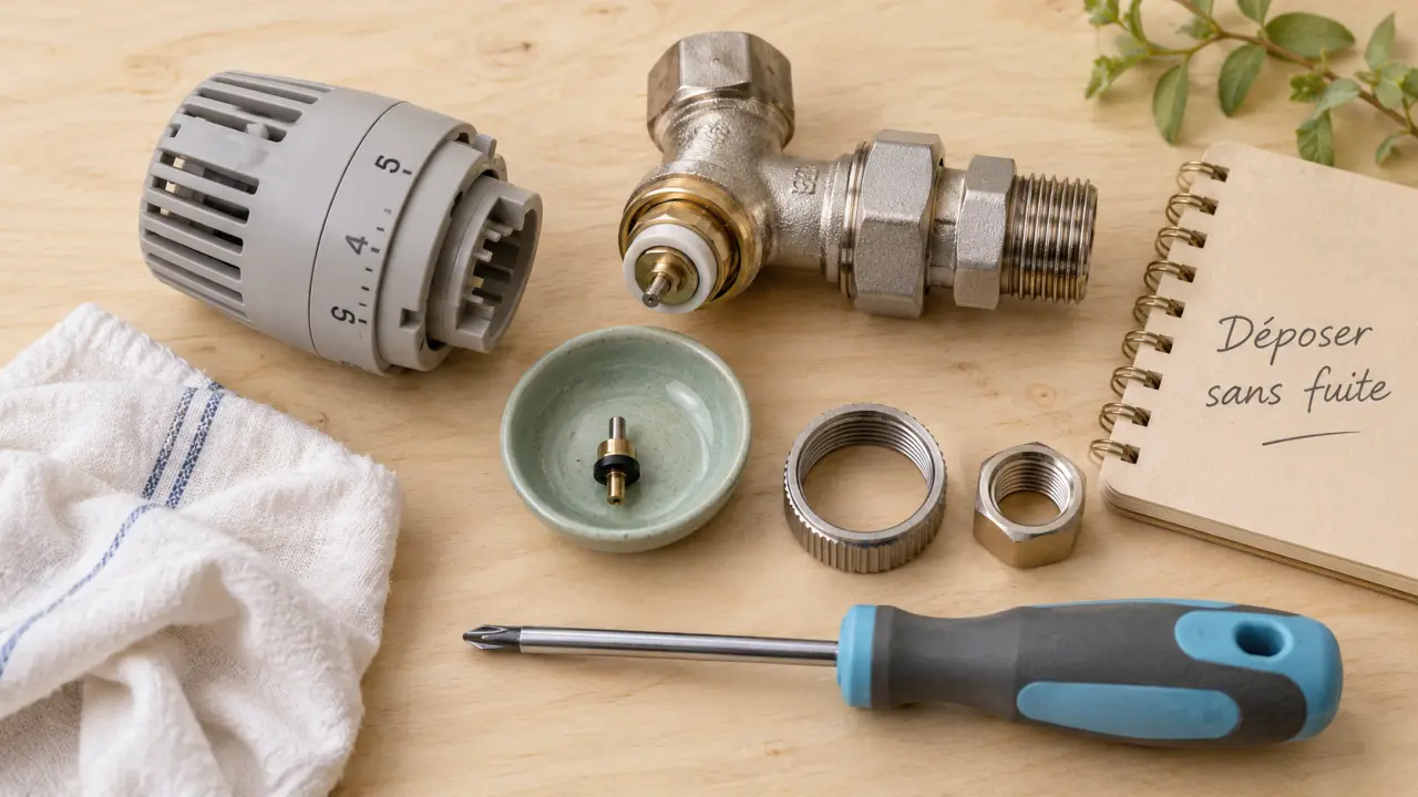 demonter thermostat radiateur : tête retirée sans toucher à la vanne