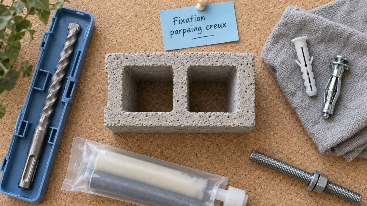 Fixation parpaing creux : cheville et scellement chimique sur parpaing creux