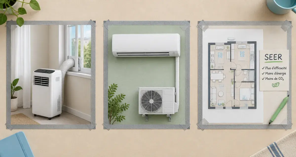 Type de climatisation : climatiseur mobile ou split mural pour logement